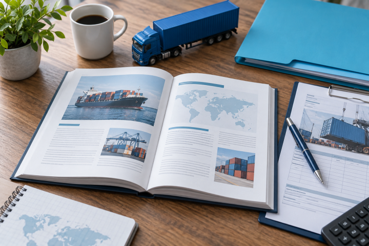Shipping reference book and logistics paperwork